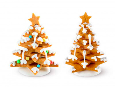 2 Biscuits sapins pour décorer vos gâteaux et cupcakes de Noël.