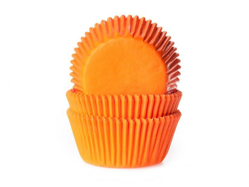 Lot de 50 caissettes à cupcakes orange, pour faire de la pâtisserie. Épicerie de pâtisserie Paris - Chez Bogato.