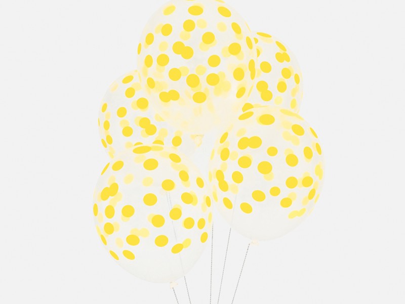 Ballons Confettis - jaune