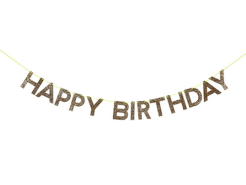 Chez Bogato - Pâtisserie paris - Guirlande happy Birthday Or