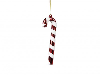 Boule de Noël - Sucre d'orge Candy Cane en verre, à accrocher dans le sapin de Noël ! De couleur rouge et blanc.