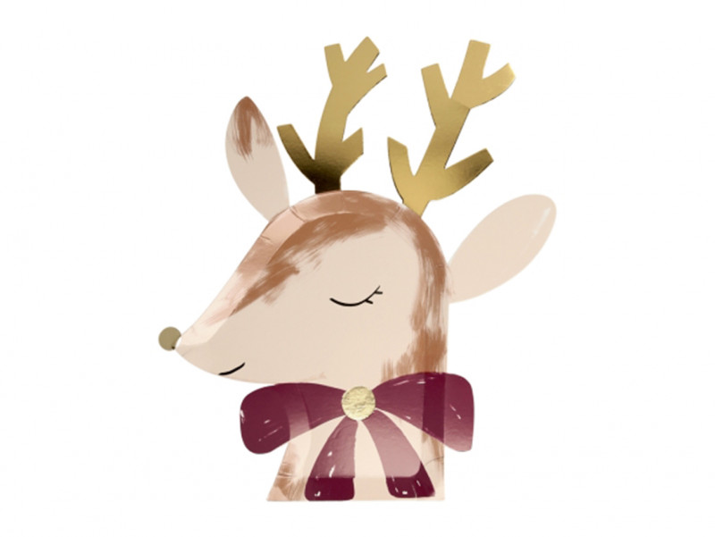 Set de 8 assiettes Rennes, en découpe ses son petit museau et ses petits bois.