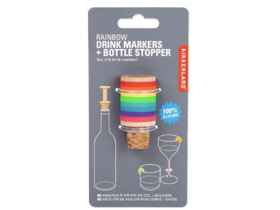 Chez Bogato bouchon pour bouteille et marque verres gay pride LGBTQ+ arc en ciel rainbow gateau et patisserie de fête