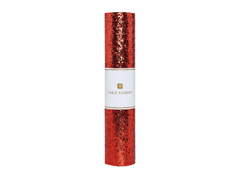 Chez Bogato - Pâtisserie Paris - Chemin de table rouge et pailleté de 1,8 mètre de long