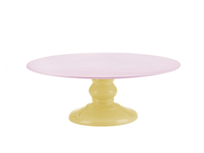 Chez Bogato - Pâtisserie Paris - Cake stand rose et jaune