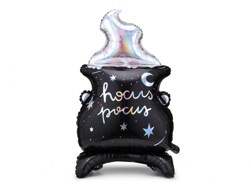 Ballon géant en aluminium de dimension 64 x 109 cm et représentant un chaudron magique géant, pour votre fête Halloween.