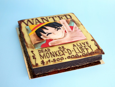 Gâteau LUFFY du manga One Piece à personnaliser pour un Gâteau d'anniversaire.