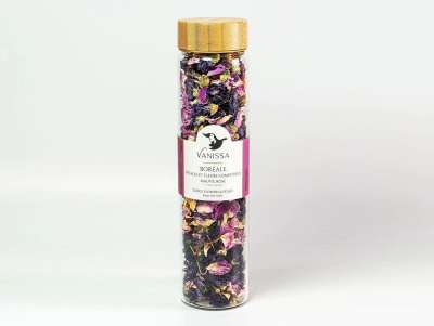 Mélange de fleurs séchées pour la pâtisserie : pétales de mauves et roses pour décorer vos gâteaux.