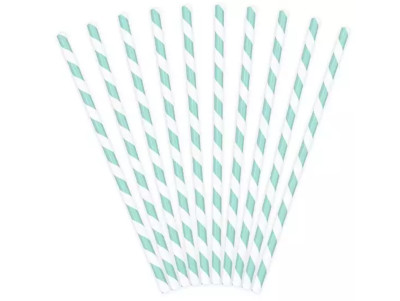 Pailles en papier rayé blanc et bleu pour des évènements festifs et anniversaire
