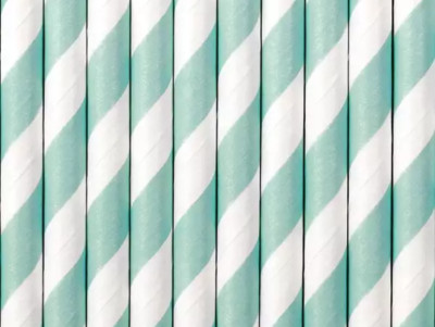 Pailles en papier rayé blanc et bleu pour des évènements festifs et anniversaire