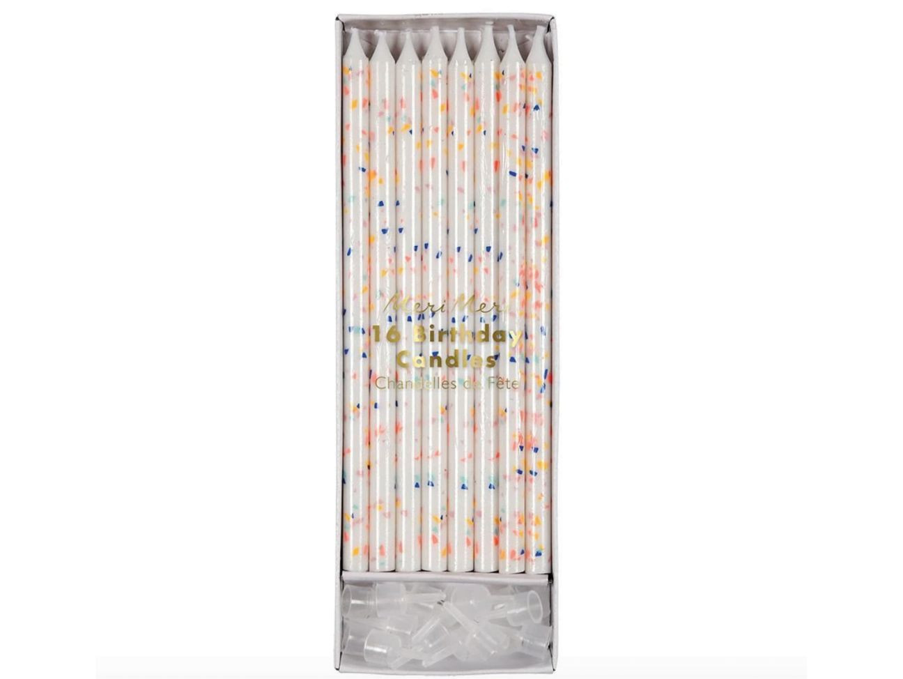 Chez Bogato - Pâtisserie Paris - Bougies pastels avec des confettis pour vos gâteaux d'anniversaire