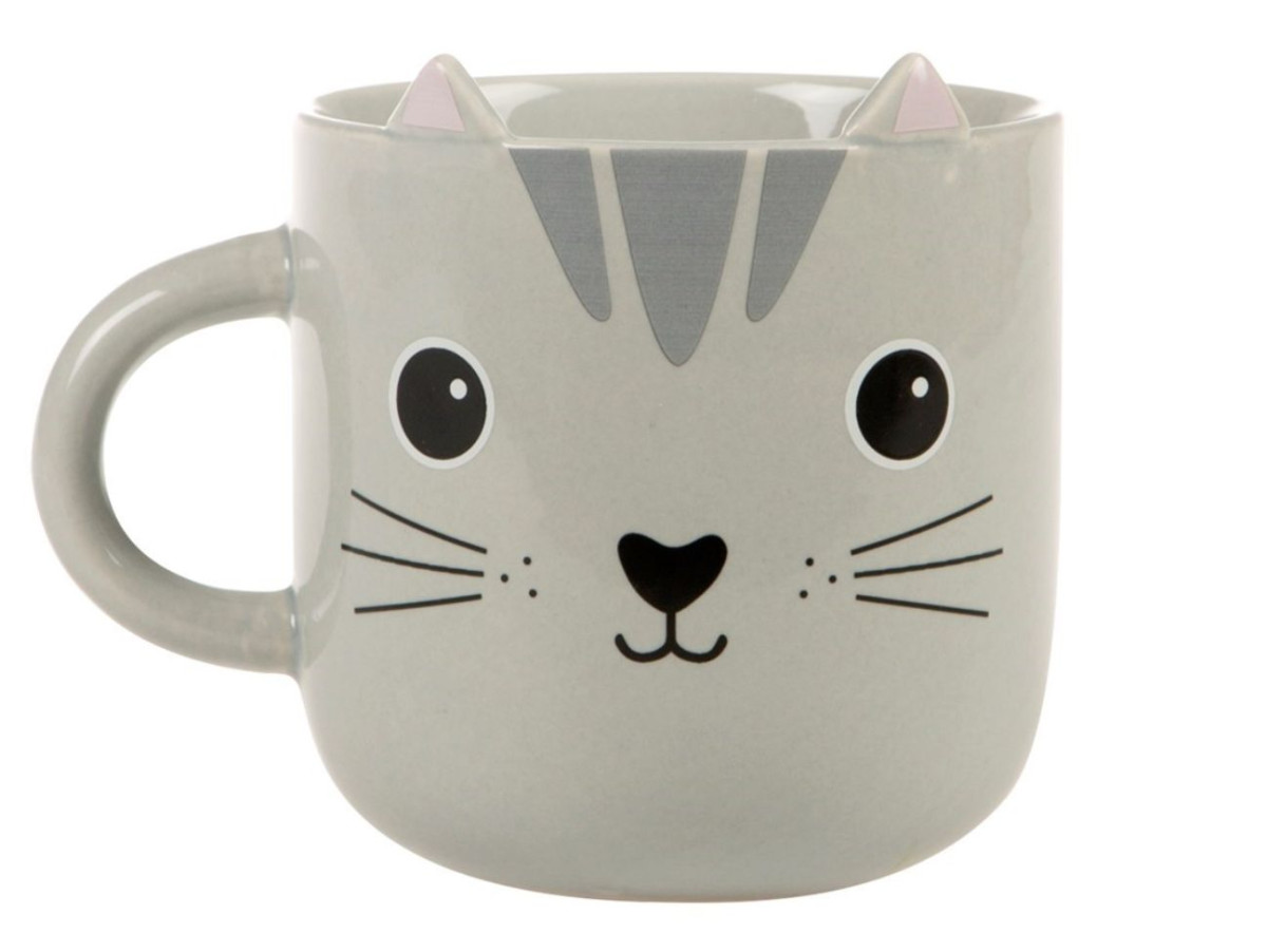 Chez Bogato - Pâtisserie Paris - Tasse mignonne en forme de chat gris