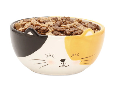 Chez Bogato - Bol avec une tête de chat noir blanc et roux