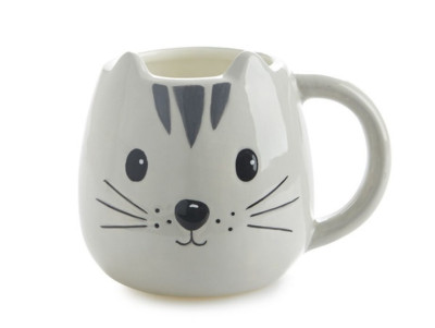 Chez Bogato - Mug Kitty en forme de tête de chat gris