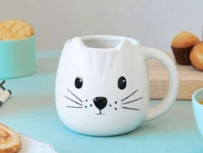 Chez Bogato - Boutique Paris - Mug Kitty en forme de tête de Chat blanc
