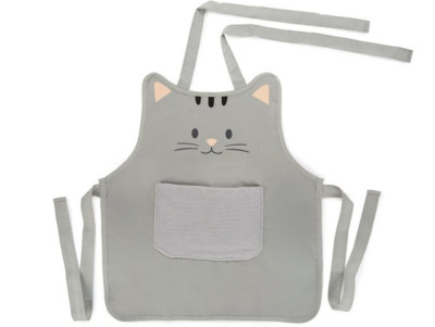Chez Bogato - Boutique Paris - Tablier Kitty avec une tête de chat gris ajustable