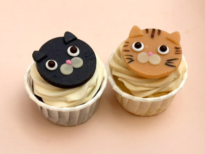 Cupcake chat en crème chat noir ou chat roux, pâtisserie Paris