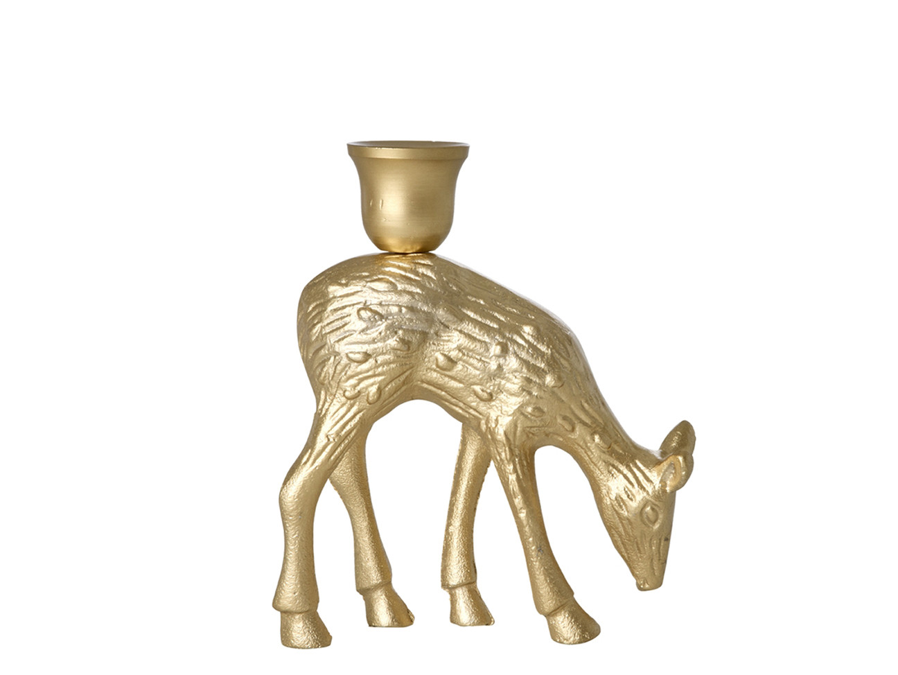 Bougeoir en forme de rennes / biche, de couleur dorée or