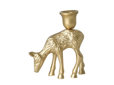 Bougeoir en forme de rennes / biche, de couleur dorée or