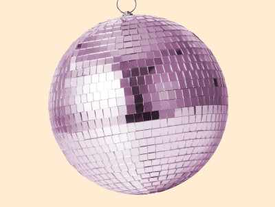 Boule disco à facettes de couleur rose, de diamètre 25cm à accrocher facilement à la maison pour faire la fête