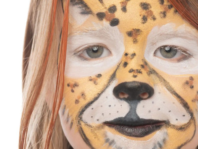 Kit de maquillage avec palette de couleurs, crayons, mascara et tatouages pour les enfants, thème animaux de la jungle
