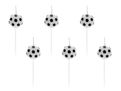 Set de Bougies foot en forme de ballon de de foot, pour un gâteau thème football