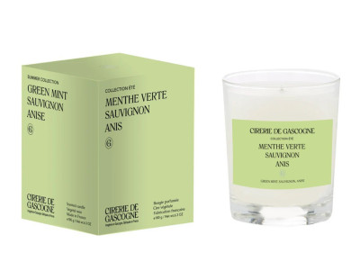 bougie parfumée senteur Menthe Verte - Sauvignon - Anis.  composées de cire végétale carton couleur vert menthe